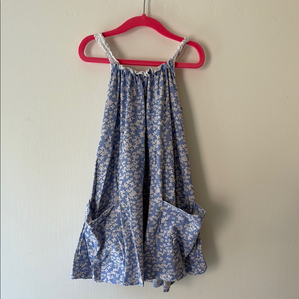 Blue Floral Sundress Casual Resort Wear